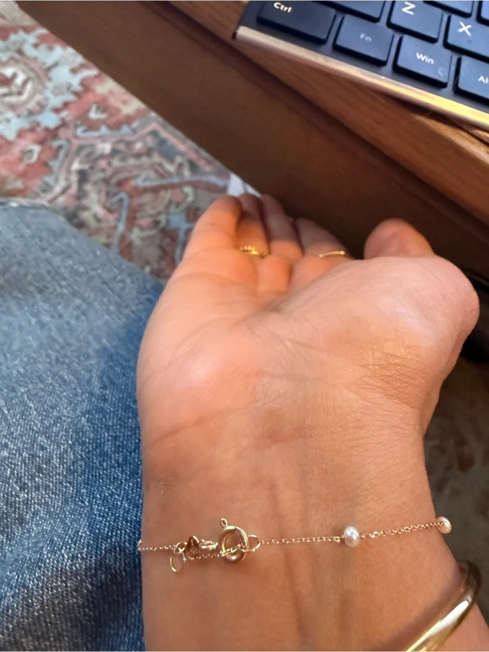 Gorjana Newport Birthstone Bracelet - Gold with White Accent - Picture 3 of 3